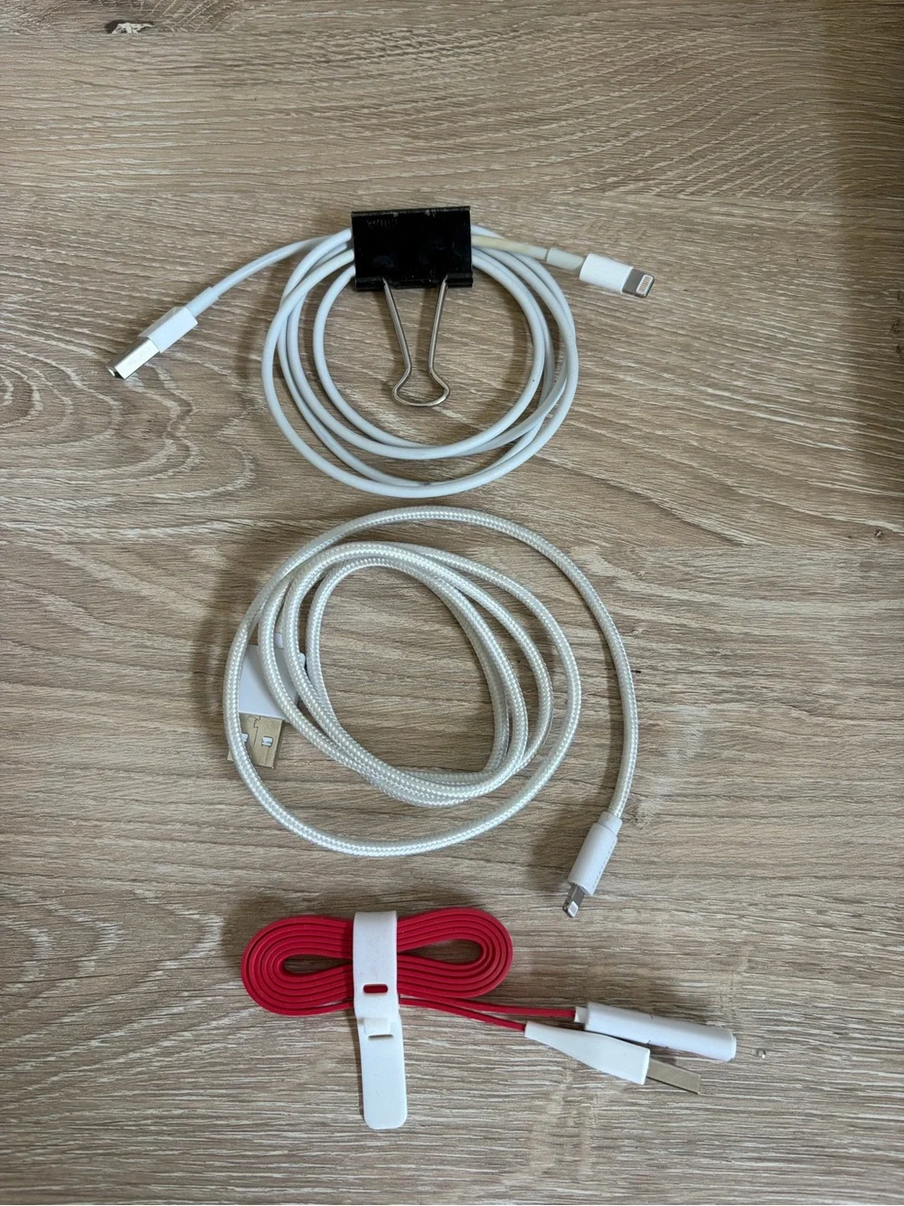Used Apple Lightning to USB Cable White Lot Of 3 Japanese Airlines Unbranded